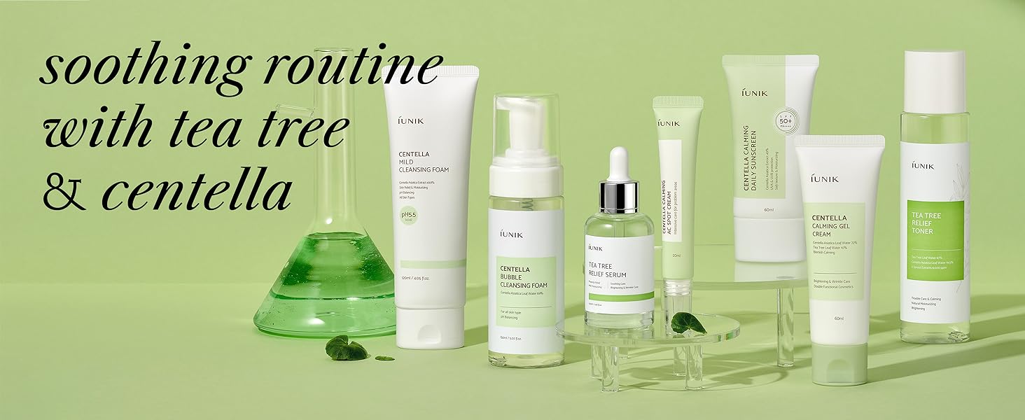 IUNIK Centella calming daily sunscreen soothing routine