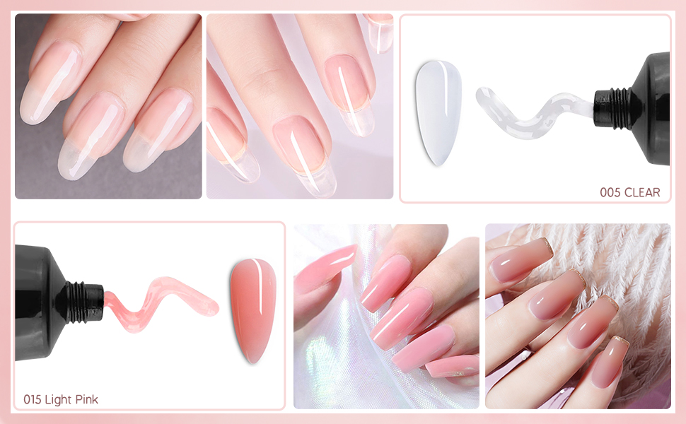 Crystal Clear Light Pink Builder Nail Gel