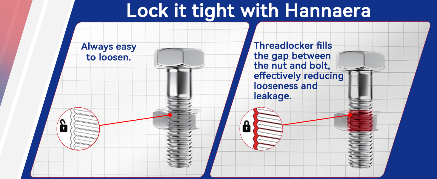 Thread Lock Red 271, Threadlocker High Strength, Lock Tight