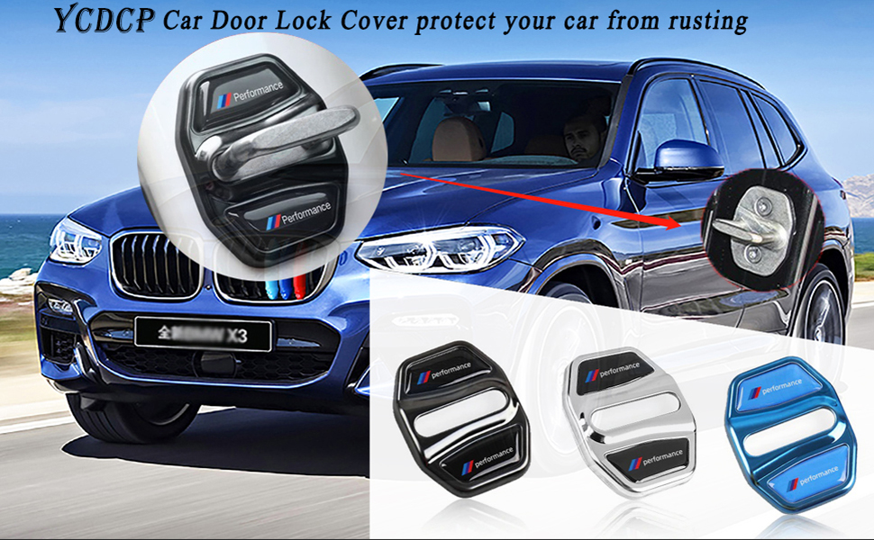 YCDCP Car Door Lock Cover Protector, 4Pcs Stainless Steel
