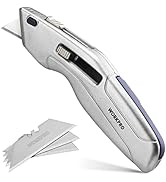 WORKPRO Retractable Utility Knife and Self-retracting Safety Box Cutter 2-in-1 with 2 Extra Blade...