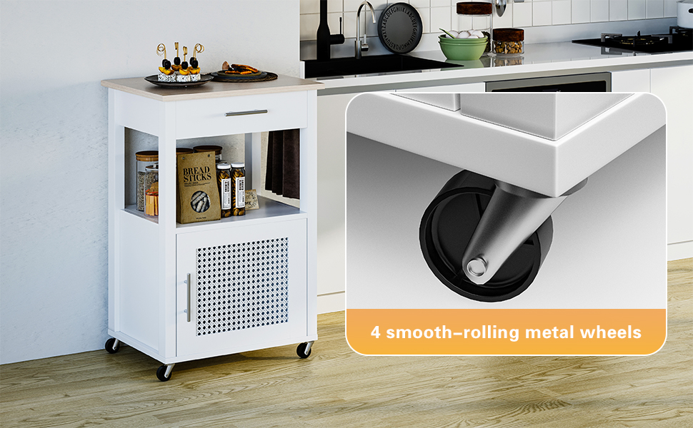 Pingliang Home Rolling Kitchen Cart, Small Kitchen Island