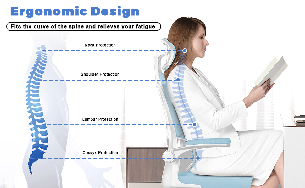 Naspaluro Ergonomic Office Chair High Back Desk Chair with CShape