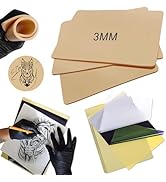 Emalla 3MM Tattoo Skin Practice Kit - 13Pcs Fake Skin and Stencil Paper Kit Including 3Pcs Soft P...