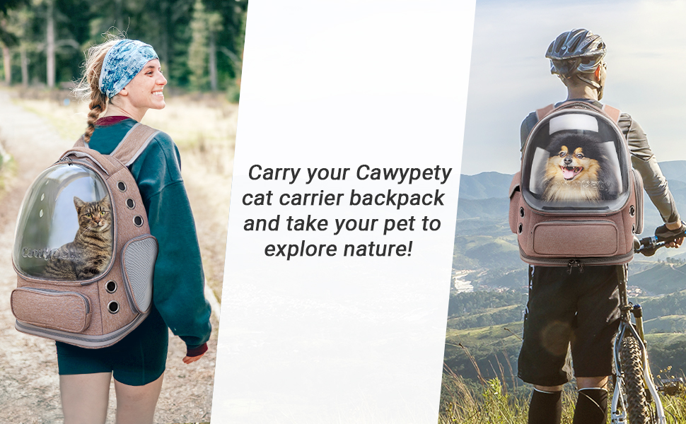 Cawypety Cat Carrier, Cat Backpack Carrier, Large Bubble Backpack for