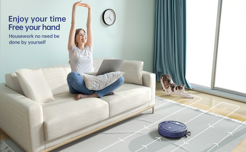 OKP Life K2 Robot Vacuum Cleaner 1800 mAh, Blue