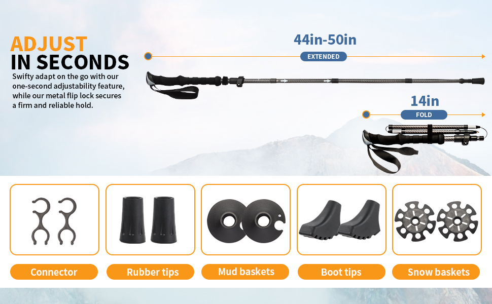 Collapsible Carbon Fiber Hiking Poles