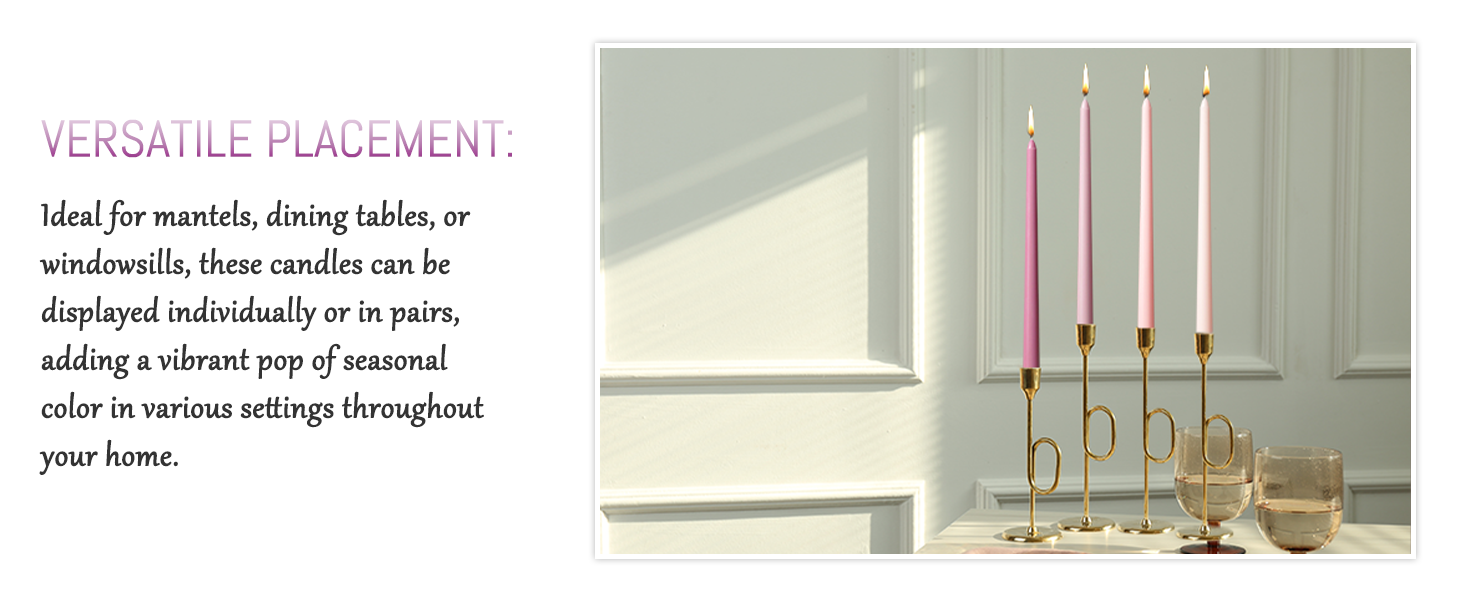 12 Inch Purple Taper Candles Set of 4