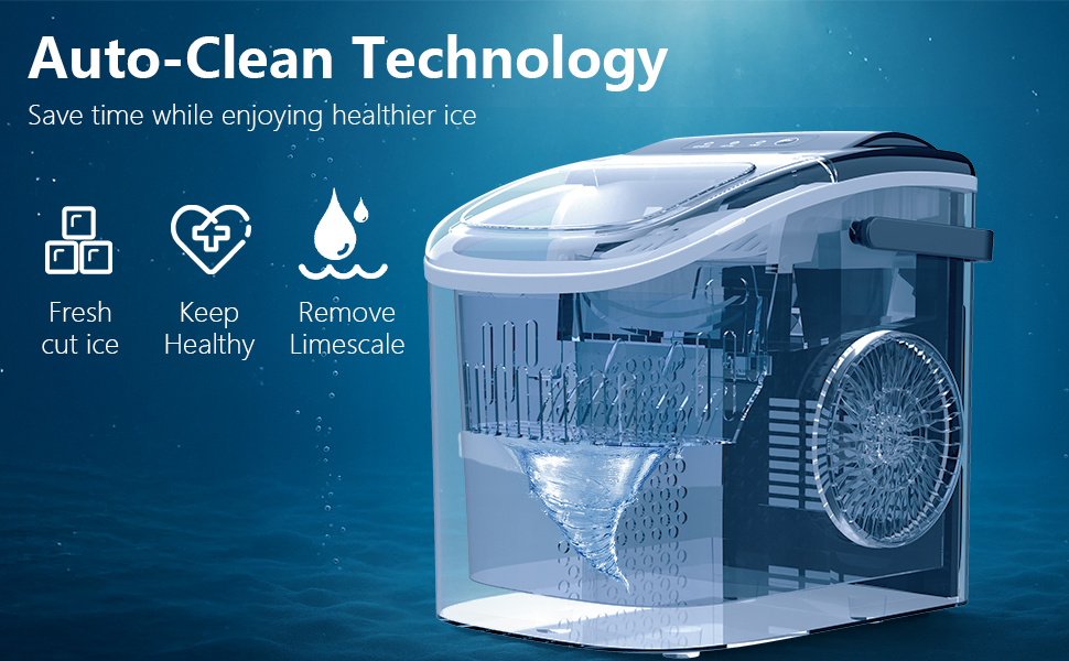 Portable Bullet Ice Maker Machine, One-Click Operation Ice Machine 34LBS/24Hr Production, 6-8 Minutes Quick Ice Making, 1.2L Water Tank, Silver 8 Ice maker4