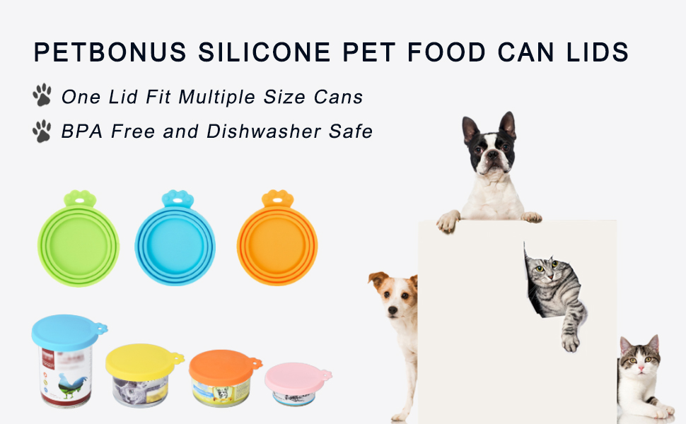 PetBonus 2 Packs Silicone Pet Can Lids, Dog Cat Food Can Covers