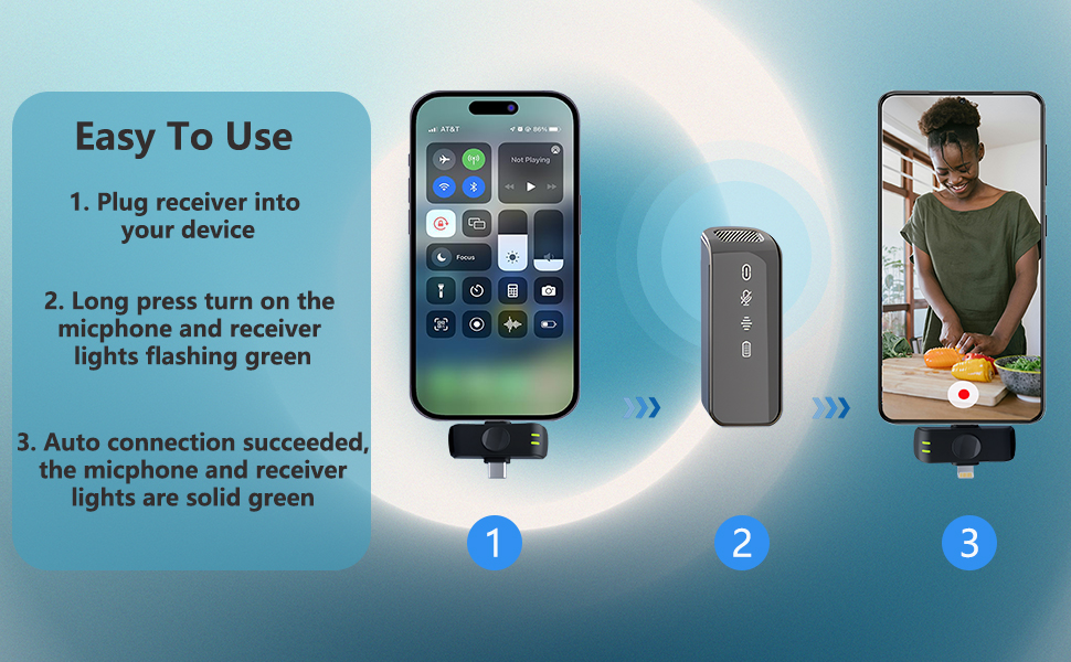 Wireless Microphone for iPhone, Wireless Lavalier Microphone