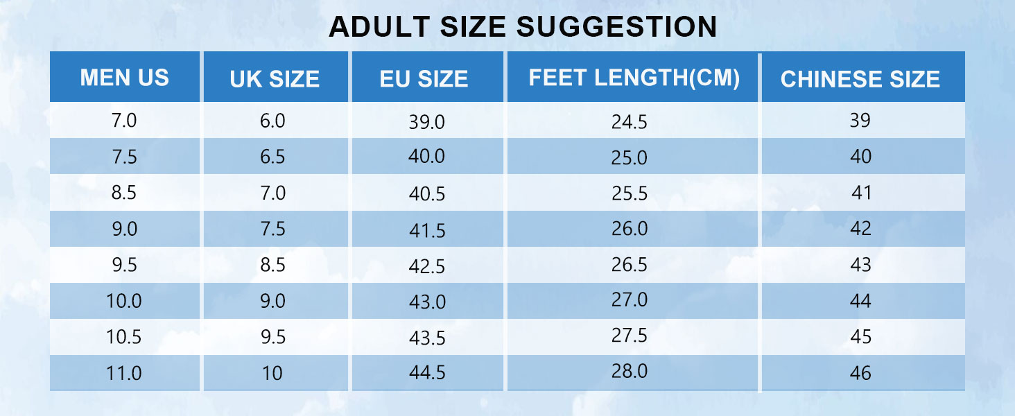 size chart of moodeng mens oxfords