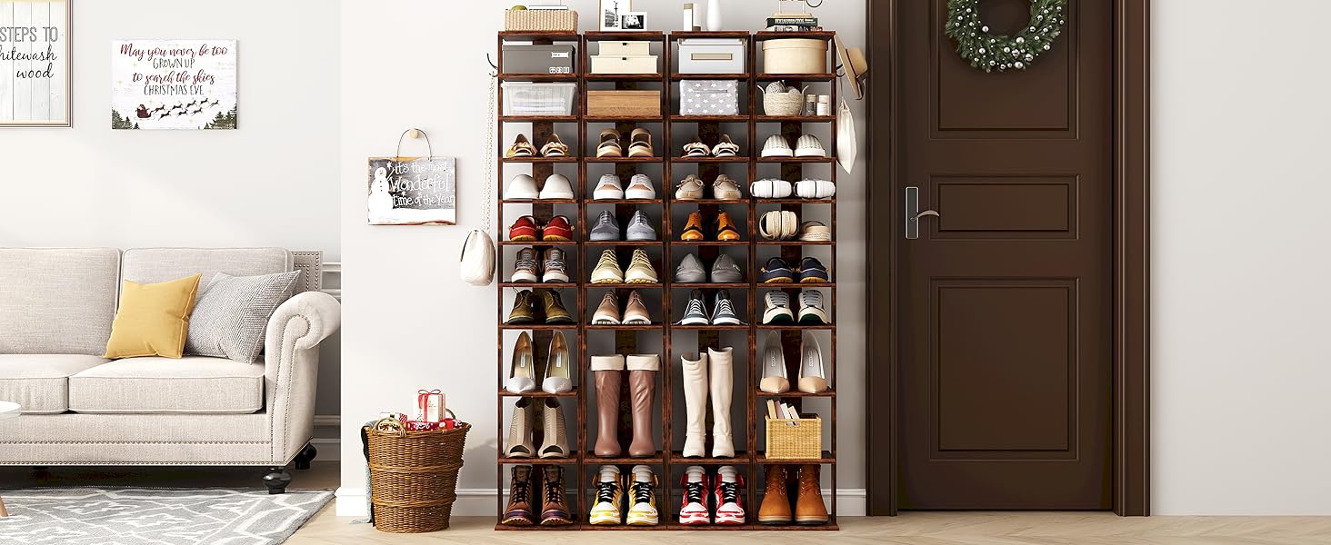 HOMEFORT Tall Narrow Shoe Rack for Entryway
