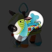 A pelúcia cachorro aparece com destaque nos mordedores.