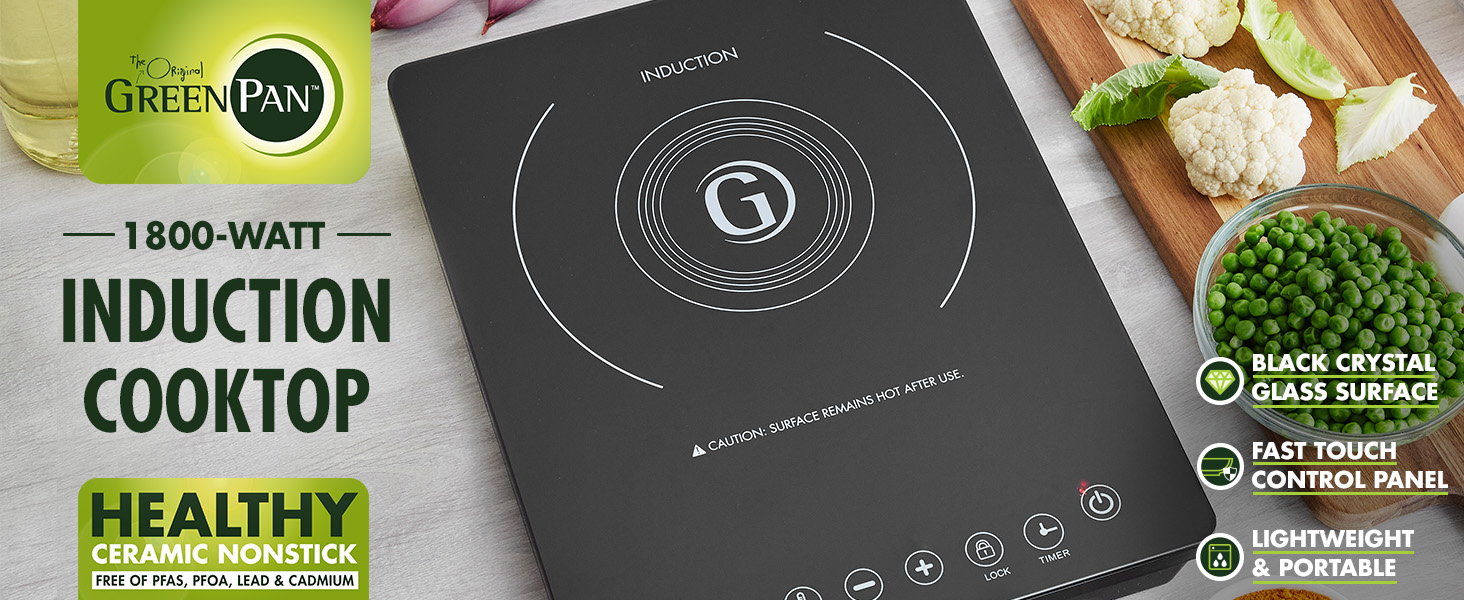 GreenPan Portable Induction Cooktop, Countertop Burner with