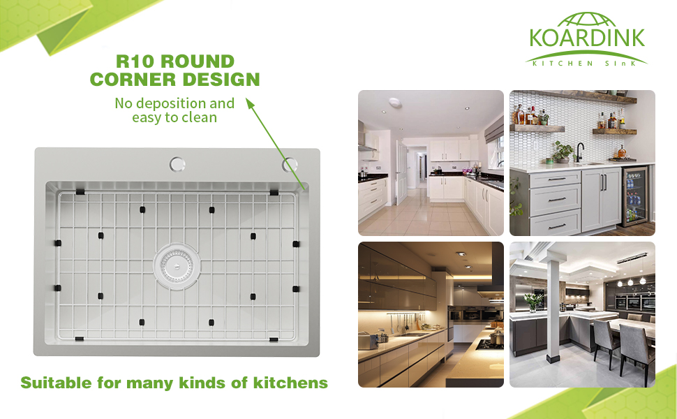 Kitchen And Bar Sink, 25x18 Inch Stainless Steel Drop In Kitchen