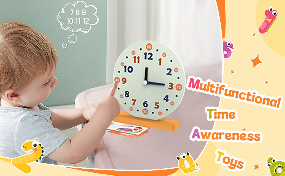 Wooden Toys for Learning Clock Game Set 29 Piece,Learning