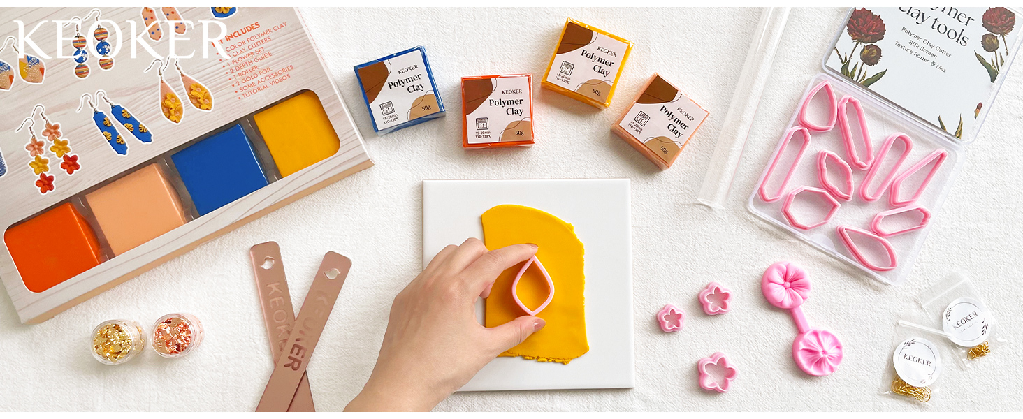 Keoker Clay Earring Making Kit, Polymer Clay Jewelry Making