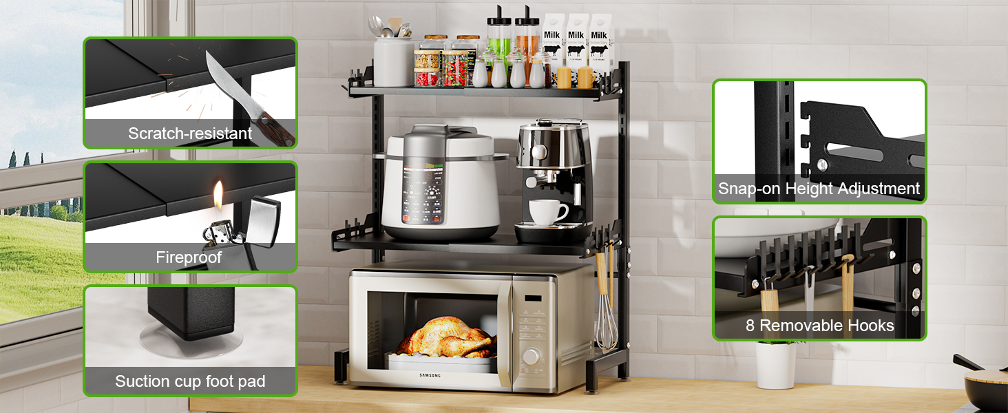 14.2 ''- 24.4 '' L Microwave Stand Countertop