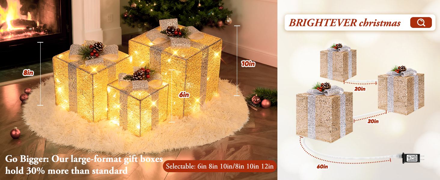 Christmas Lighted Gift Boxes