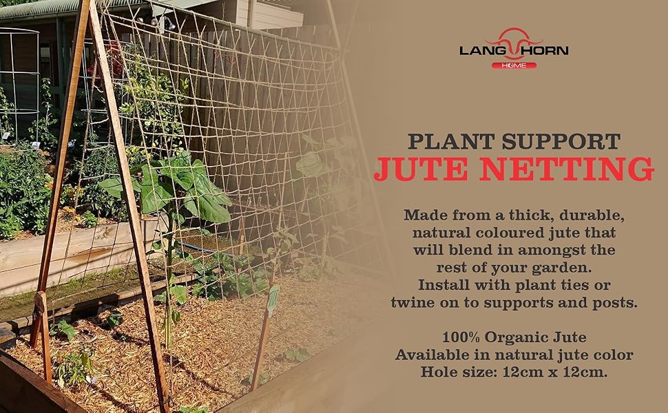 Lang Horn plant Support jute netting 100 eco friendly natural jute
