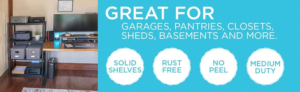great for garages, pantries, offices, basements