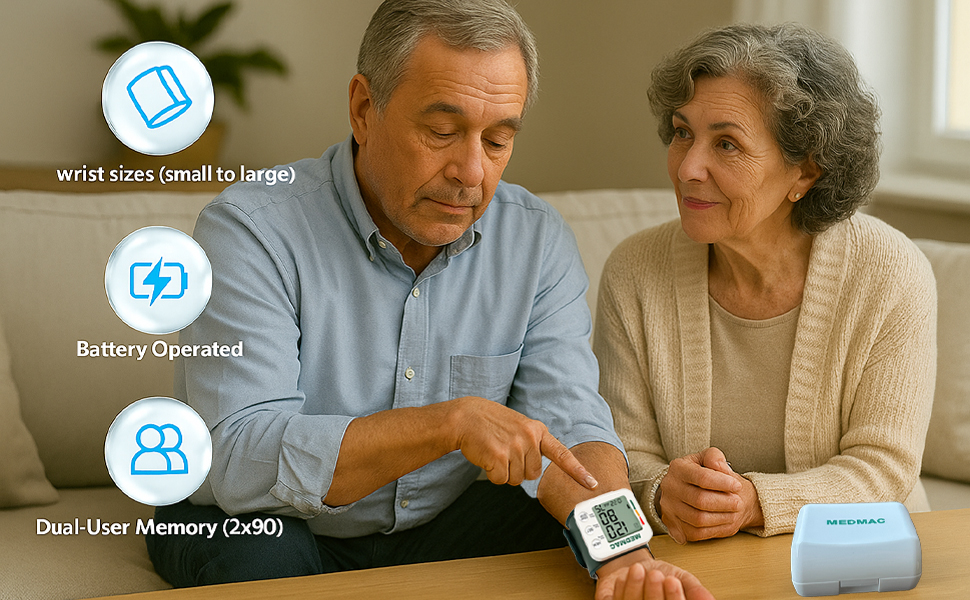 Rotate palm upward and relax fingers to keep arteries straight for the wrist BP monitor reading