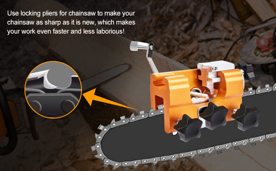DIYARTS Chainsaw Chain Sharpening Jig, Portable Hand Crank Timberline