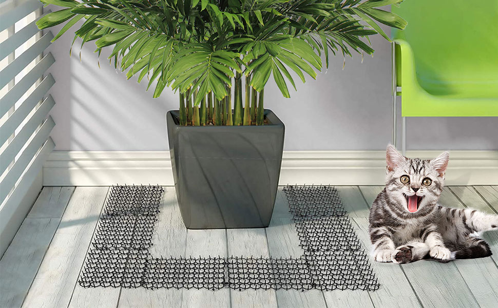 YAYODS 30CM x 4M Cat Scat Mat with Spikes, Black Plastic Cat Repellent