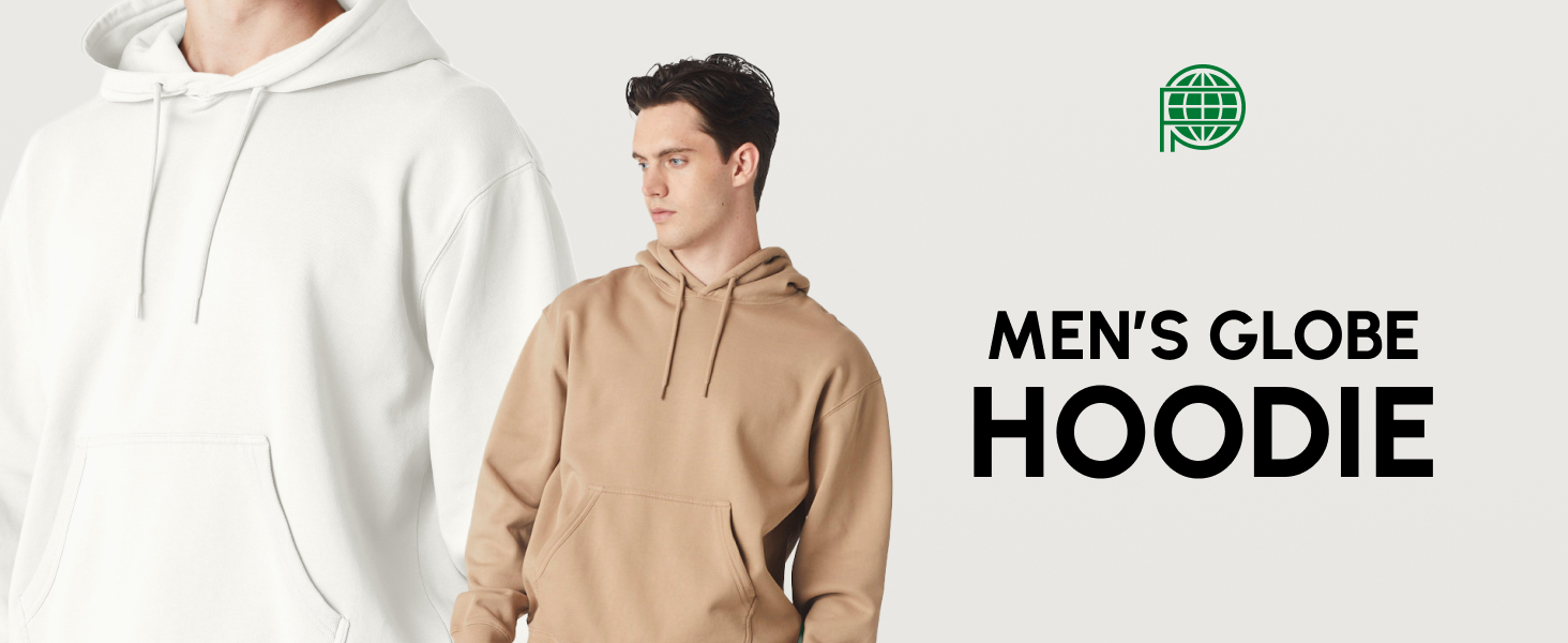 Future Planet Mens Globe Premium French Terry Lined Soft Cotton Pullover Hoodie Sweatshirt