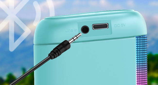 Bluetooth and AUX-IN to cell phone, tablet, laptop, computer or TV to play music.