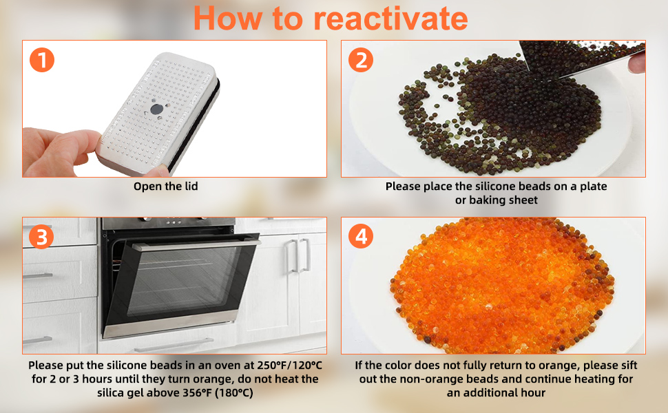 Silica Gel Dehumidifier, Easy Hood Silica Gel Sachets Packets Desiccant