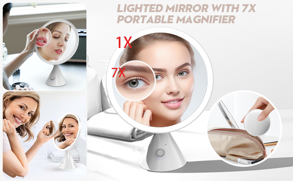 magnifying mirror with light