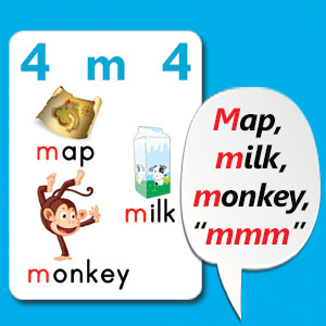 AGO Phonics map milk monkey mmm