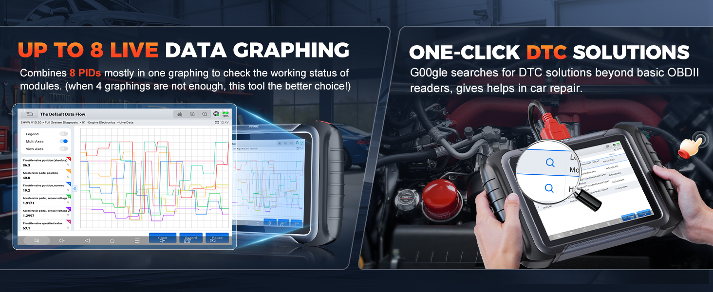 xtool d8s obd2 scanner with live data