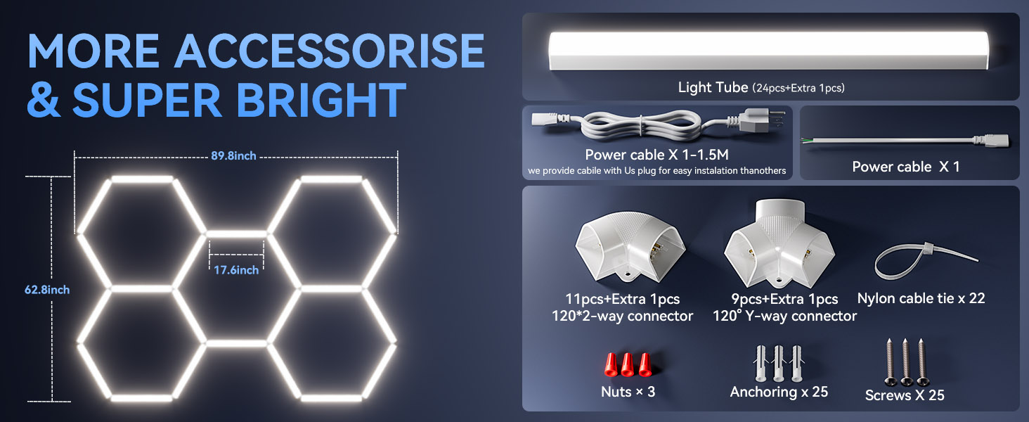 hexagon garage lights