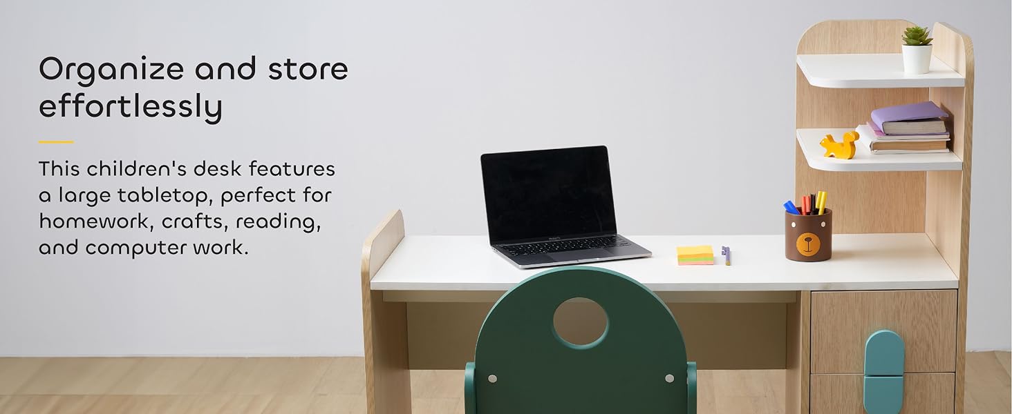 Smartsters Engineered Wooden Study Table Storage Study Table Safe