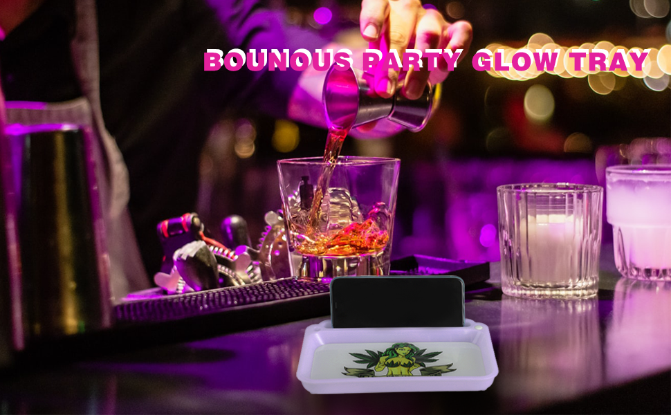 BOUNOUS Light Up Rolling Tray, The LED Rolling Glow Tray