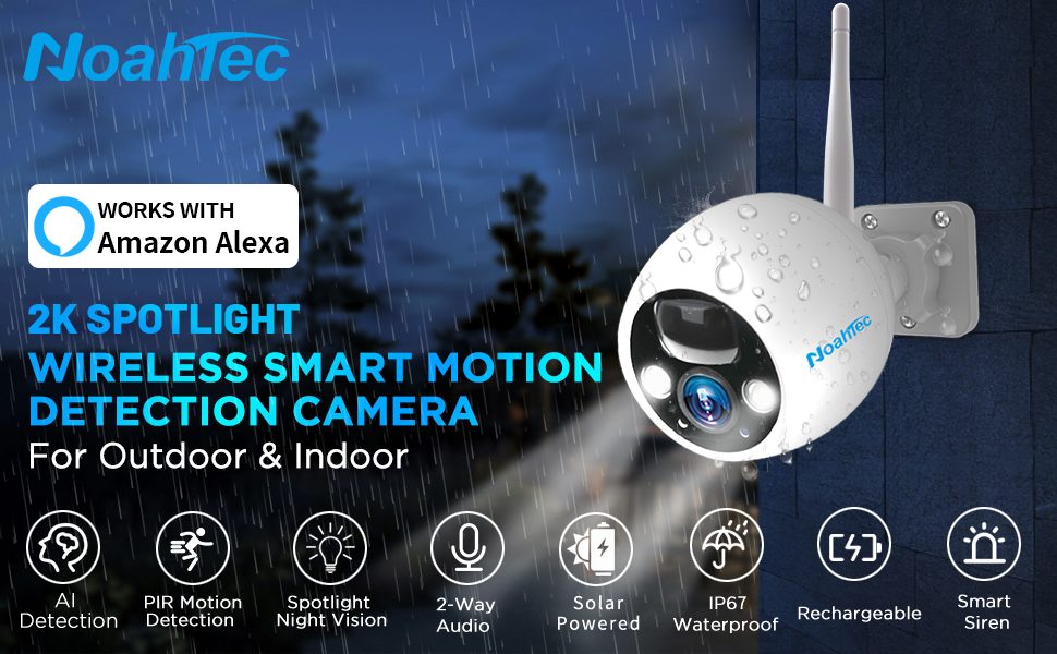 NoahTec Security Cameras Wireless Outdoor, 4MP Solar Security Camera
