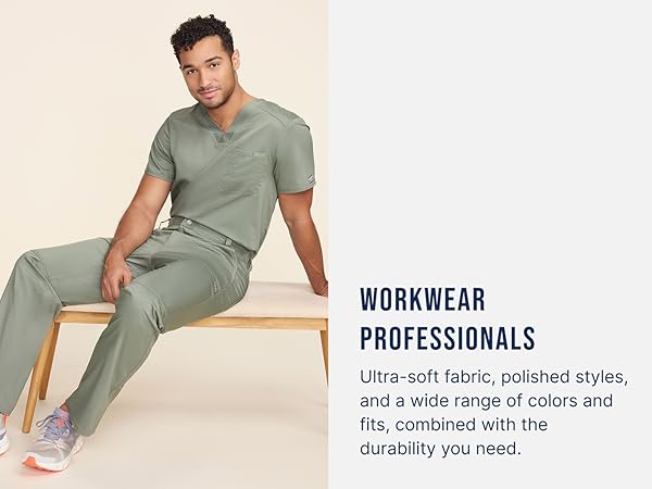 Amazon.com: Cherokee Scrubs for Men Tapered Leg Cargo Scrub