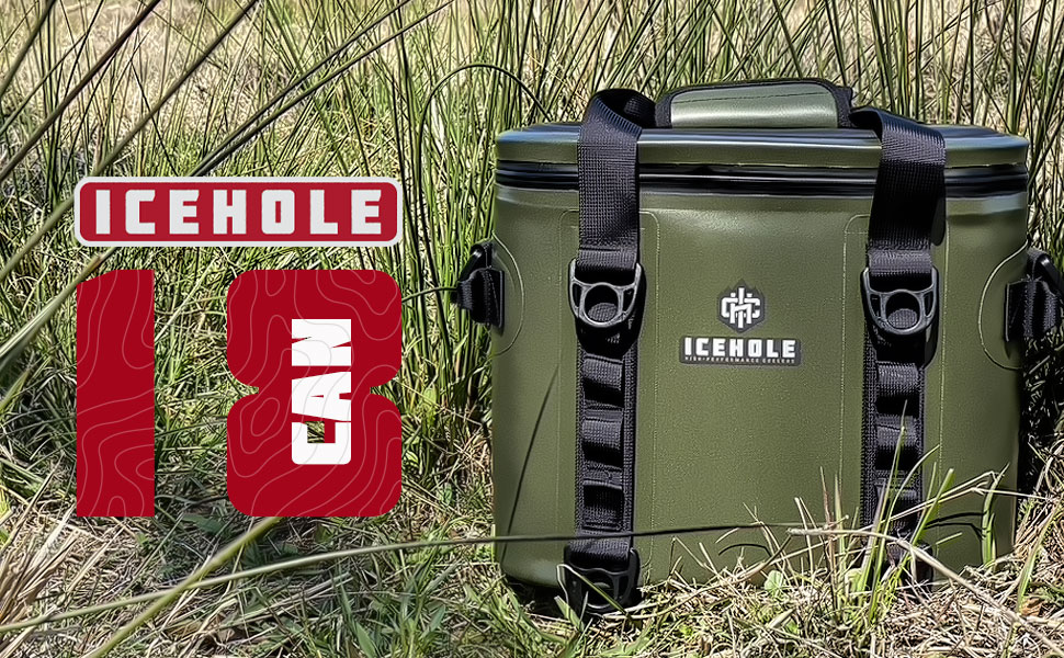 ICEHOLE Soft Cooler Bag 18 Cans Portable Ice Chest Leak