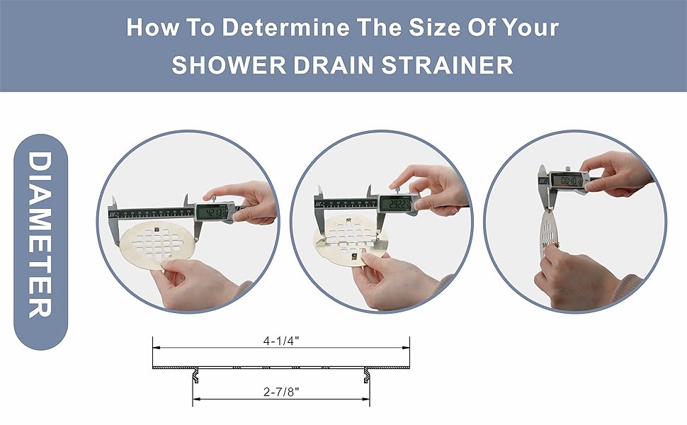 Brushed Nickel Snapin Shower Floor Drain Cover,Hidrop 41/4" OD Round Shower Strainer Grid