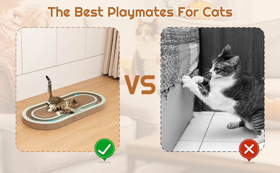 IOKHEIRA Cat Scratcher, Cat Scratching Board with 2 Bell Balls, Recycle