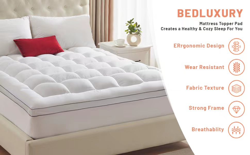 Mattress Pad King Size, Premium Soft Quilted Extra Thick