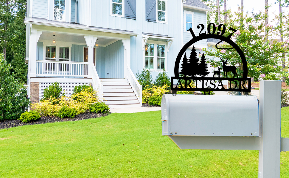 Mailbox Topper with Custom Address Sign, House Number