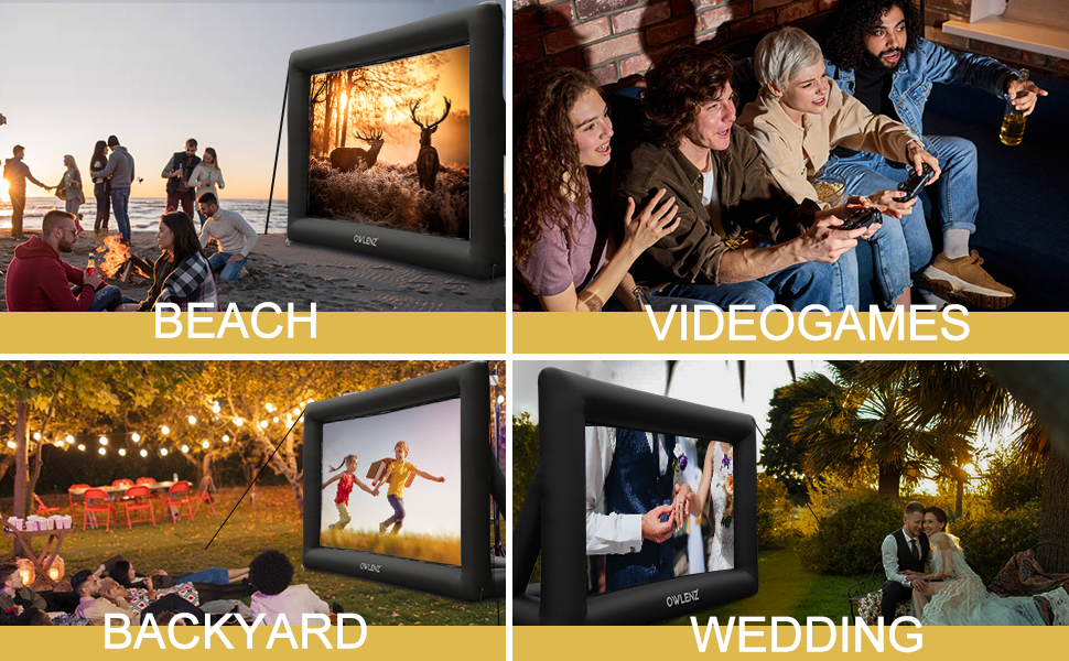 OWLENZ Inflatable Projector Screen 20FT Portable Inflation Home Theater