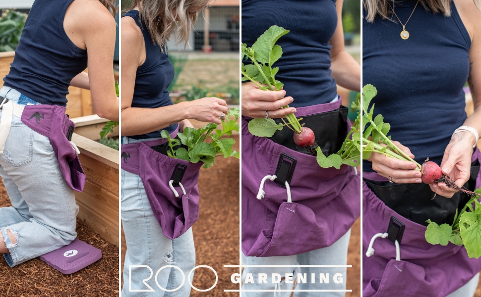 The Roo Gardening Apron With Pockets for Tools and Harvesting Pouch - for Men and Women