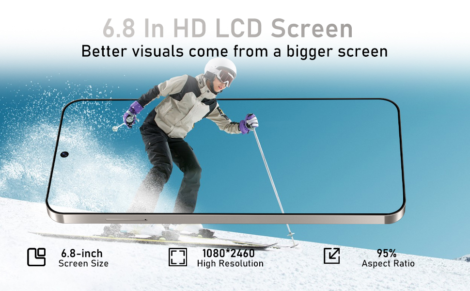 Unlocked Android Phone S23 Ultra Cellphone 13 Smart Mobile 8-core 8GB+256GB Cell 6.8-inch HD Screen 50MP+24MP Camera 6800 mAh Extra Large Battery 4G Dual SIM (Titanium Gray) 10 cell phone