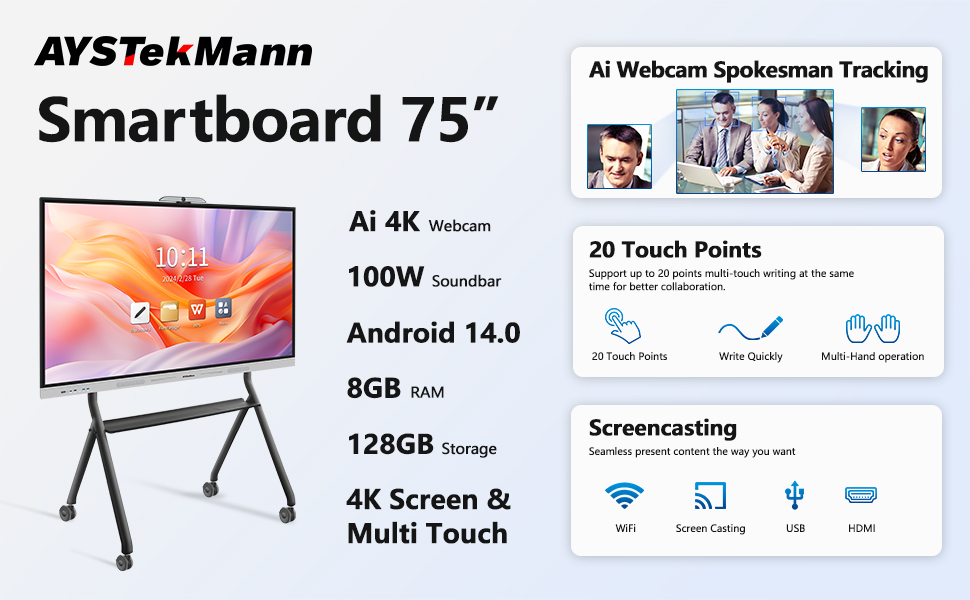 Smart board with camera