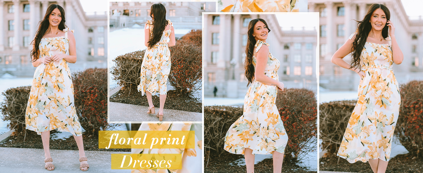 PRETTYGARDEN Women Stylish Sleeveless Ruffle Bow Straps A-Line Soft Midi Dress